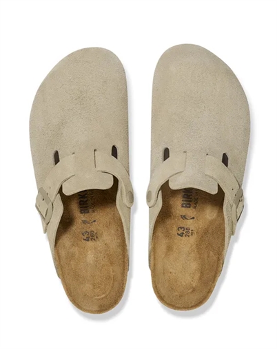 Birkenstock - Boston Suede Leather Sandal - Faded Khaki